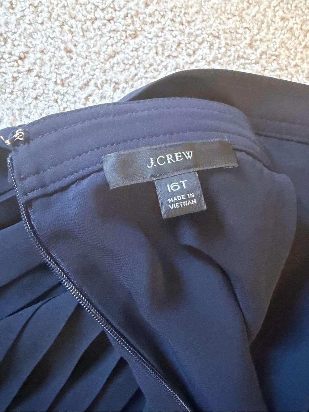 J. Crew Navy Pleated Midi Skirt